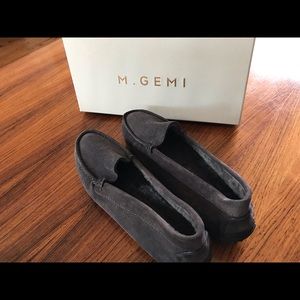 M. Gemi Suede Moccasins/Loafers 38 1/2 New In Box
